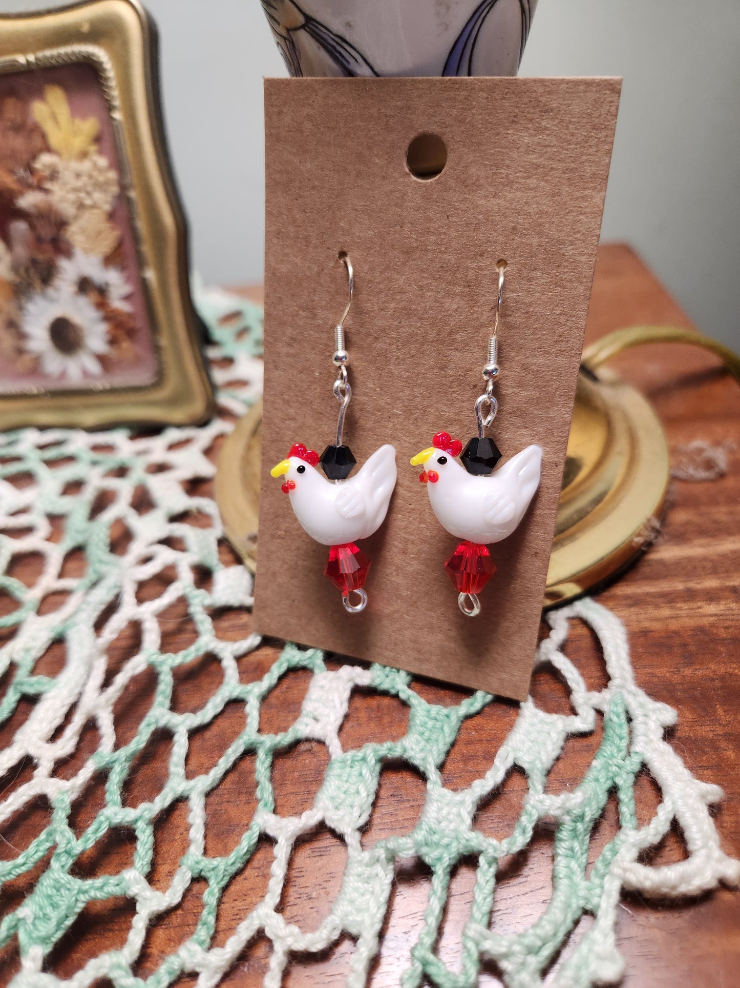 Chicken Earrings